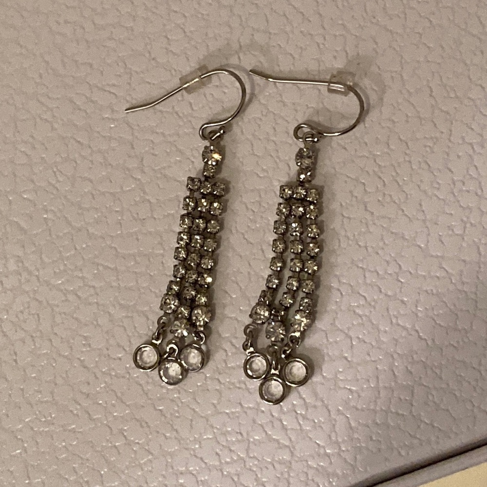 Rhinestone and Crystal Dangle Earrings